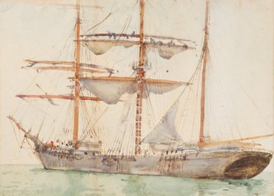 Barque at Anchor by Henry Scott Tuke